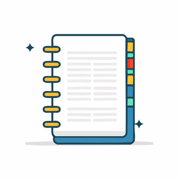 Illustration of a Spiral Notebook with Tabs