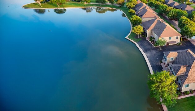 large two story suburban houses with swimming pool in upscale residential neighborhood north of dallas texas lush greenery area of coppell dfw fort worth metroplex urban sprawl aerial view