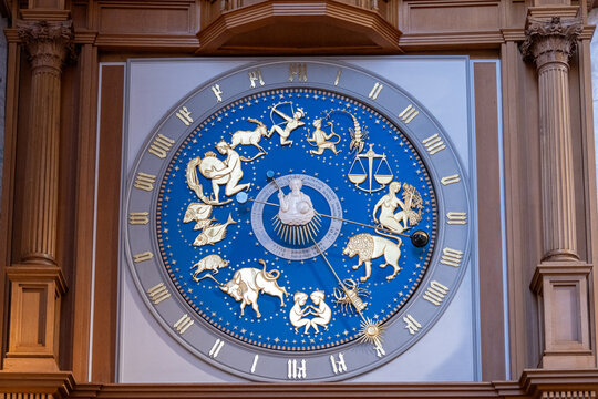 Zodiac clock face at St Jakobi Kirche