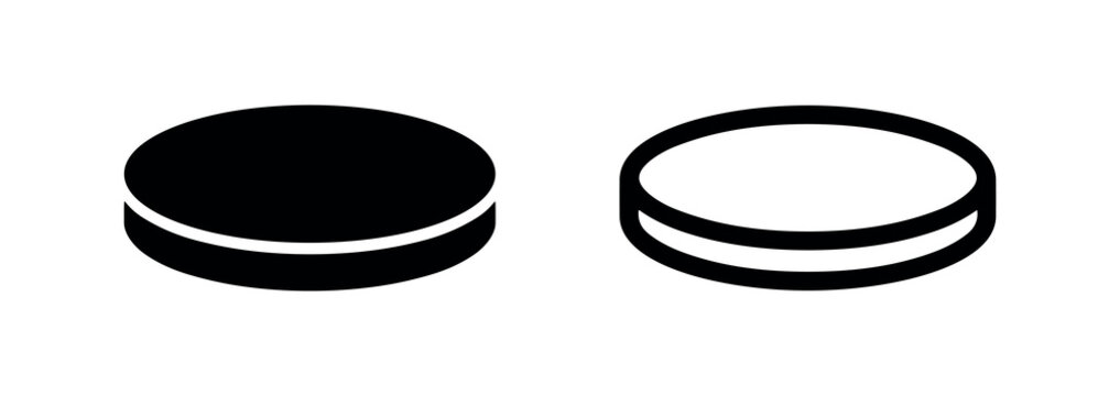 Stack of coins icon in solid and outline styles, symbolizing money, finance, banking, and economy. Ideal for financial apps and business concepts.