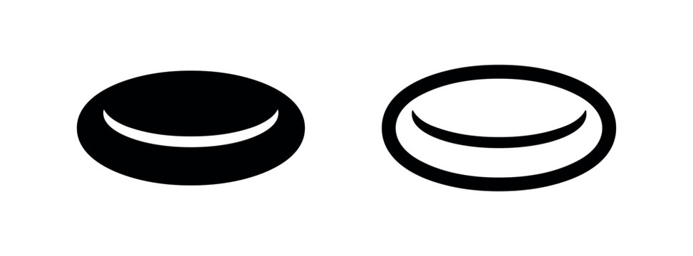 Abstract circle with crescent moon or smile icon, vector illustration.