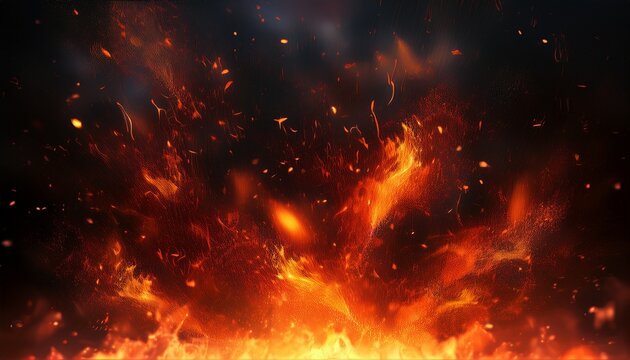 fiery sparks and embers rising dynamic fire overlay effect