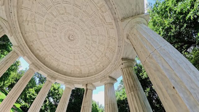 Historic District of Columbia War Memorial beneath bright summer sky Washington
