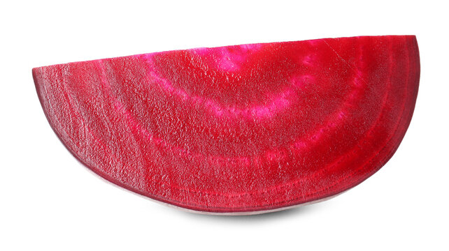 Slice of young beet isolated on white