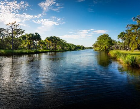 scenic waterway at a county park near weeki wachee and spring hill in hernando county florida