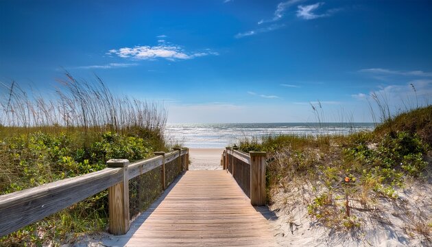 scenic entrance to the beach at anastasia state park near st augustine beach florida