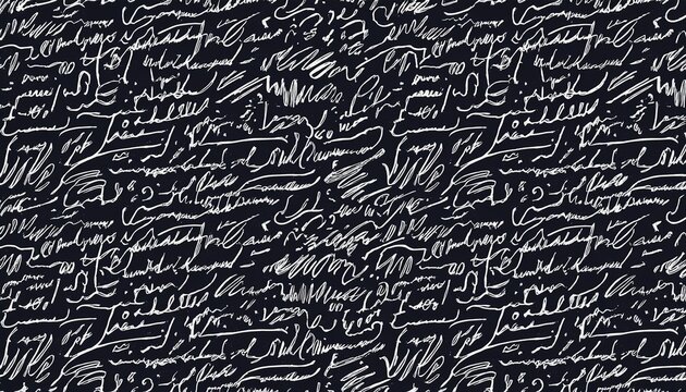 hand written unreadable text seamless pattern abstract doodle cursive writing background