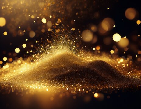 gold sparkle and glitter dust effect