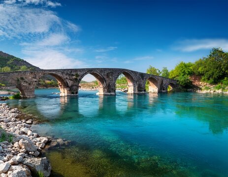 clandras bridge view in usak province of turkey