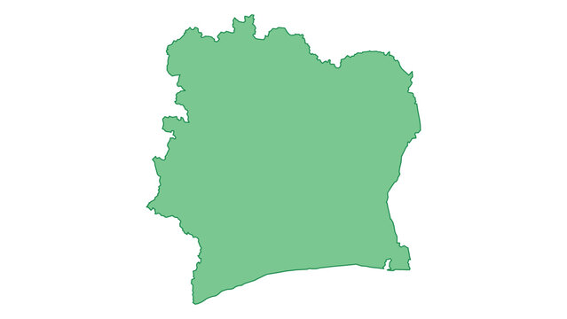 Cote d&rsquo;lvoire outline green