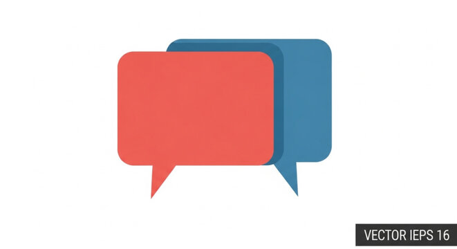 Colorful speech bubbles in pink and blue for communication and conversation themes