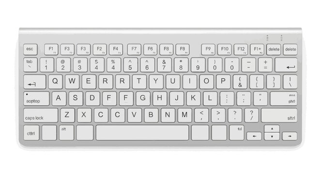 Top view of a sleek, modern computer keyboard featuring a clean design and standard QWERTY layout, an essential input device for efficient digital work and everyday computing tasks