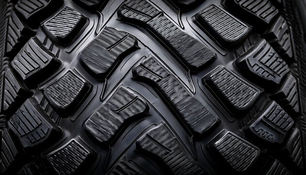 extreme close up of black rubber small wheel sole tread pattern for grip and traction abstract vertical background