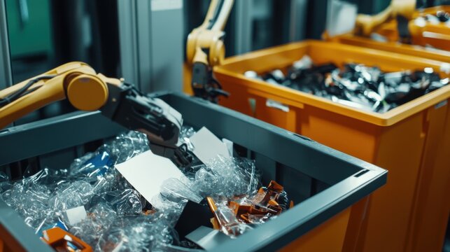 Robotic Arms Sort Recyclables in Smart Factory Automation