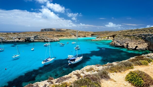 blue lagoon on comino island malta