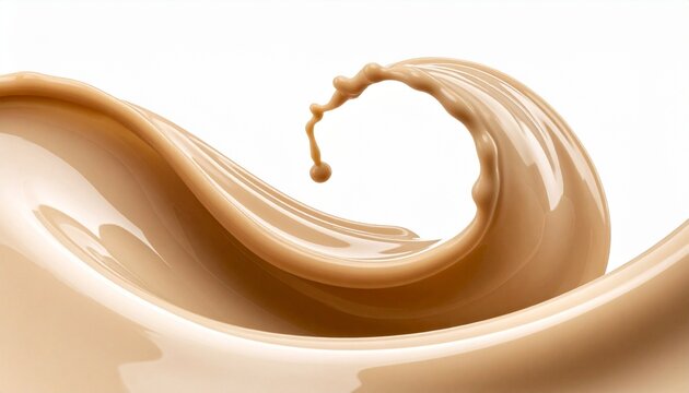 abstract coffee milk splash curve, full of coffee milk splash in close up, isolated white background, random curve, hyper realistic, beautiful dreammy light,

