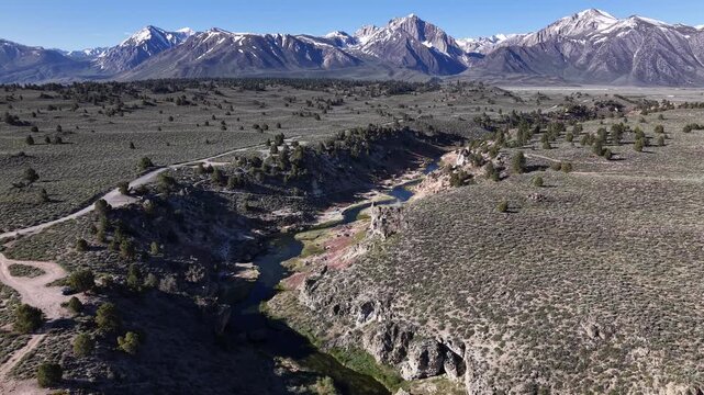 Hot Creek Geological Site River Flyover