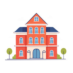 Fototapeta premium Red brick house illustration in flat design