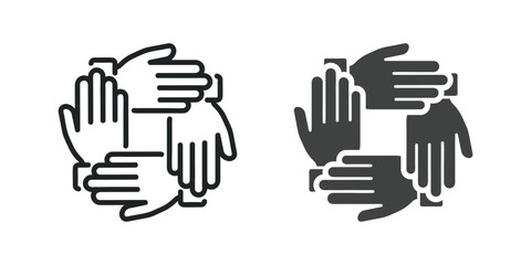 Obraz premium Teamwork profit icon. Line and glyph solid icon