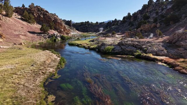Hot Creek Geological Site River Drone