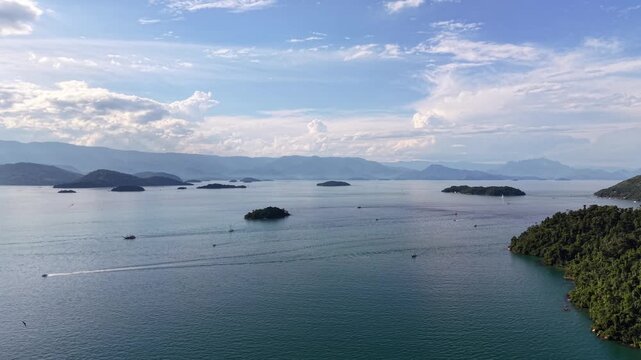 Single Island in the Middle of a Quiet Bay