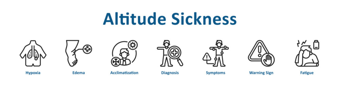 Altitude Sickness web icon banner with line art style