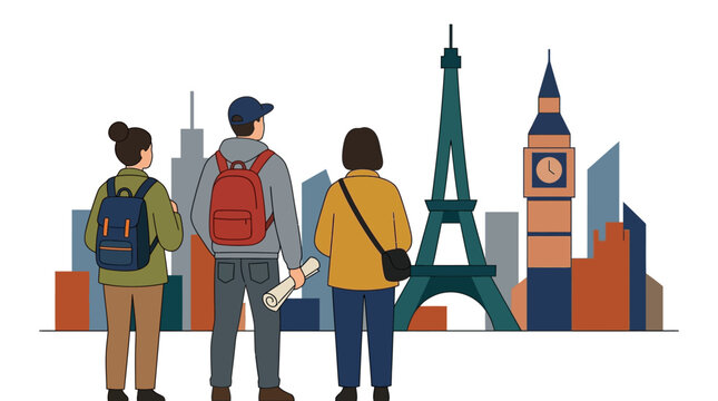 People Look at Landmarks.