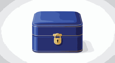 Blue Leather Jewelry Box with Lock. © Surya