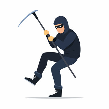 Burglar with Scythe Illustration