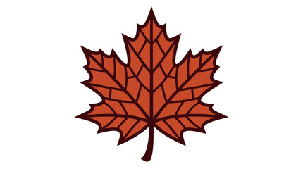 Obraz premium Autumn Maple Leaf Icon, Canadian Symbol, Isolated on White Background