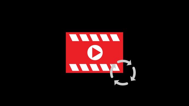 animated video icon being processed with transparent background