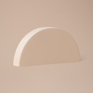 Beige semicircle shape, geometric design element