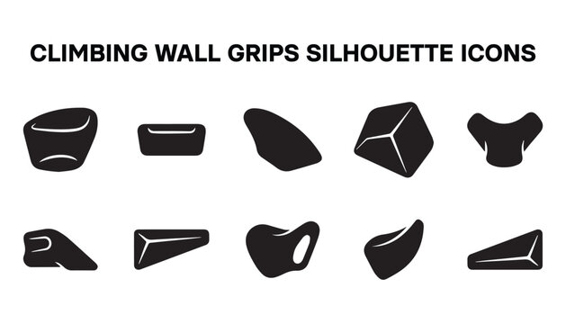 Climbing Wall Grips Silhouette Icon Sheet.