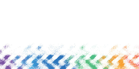 Fototapeta premium Colorful Zigzag Pattern Across Framing Edge.