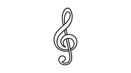 Fototapeta premium Simple Treble Clef Symbol Icon, Musical Notation Graphic
