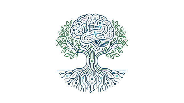 Brain Tree Mind Concept Symbol.