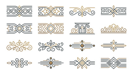 Collection of ornate decorative design elements. © Putri