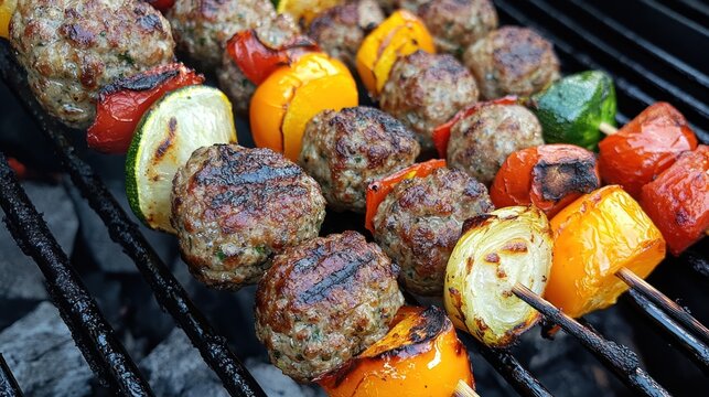 shish kebab on grill