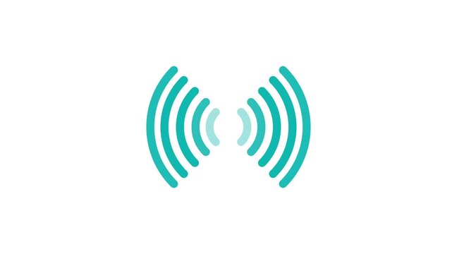 Wi-fi icon animation. Looped. Isolated on black background.icon