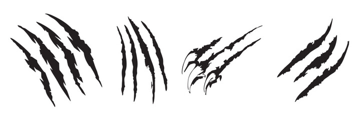 Black claw marks vector illustration set © Creative_Art