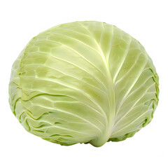 Fototapeta premium Fresh Green Cabbage Leaf Isolated on Transparent Background