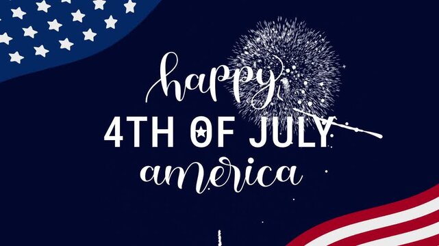 4th july text in celebration of happy independence day. Ideal for social media posts, invitations, and event promotions.