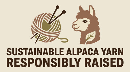 Obraz premium Sustainable Knitting Yarn from Alpaca Wool Responsibly Raised