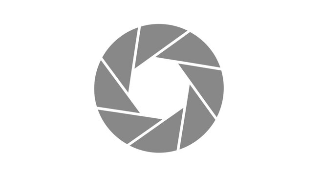 Gray camera shutter aperture lens iris icon