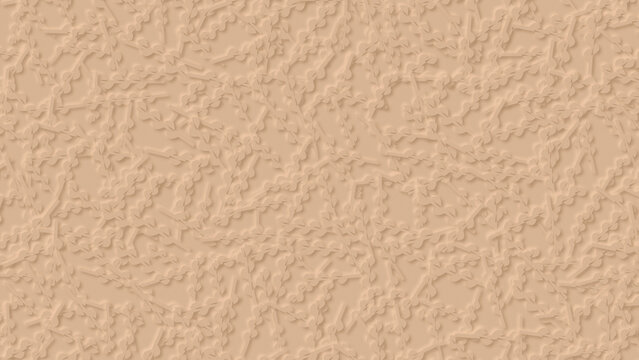 Procedural Algorithmic Art, elegant beige background with embossed textured floral pattern