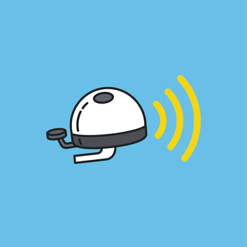 Cartoon Bell Ringing with Sound Waves