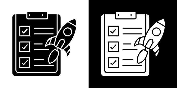 Strategy Execution Icon Set White Glyph Style Collection