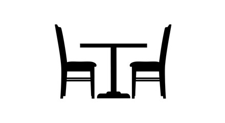 Fototapeta premium Simple table and chairs, minimalist furniture, empty meeting room