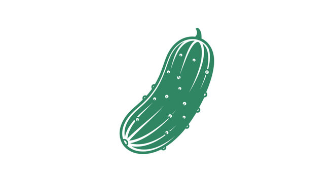 Green cucumber illustration with textured skin details