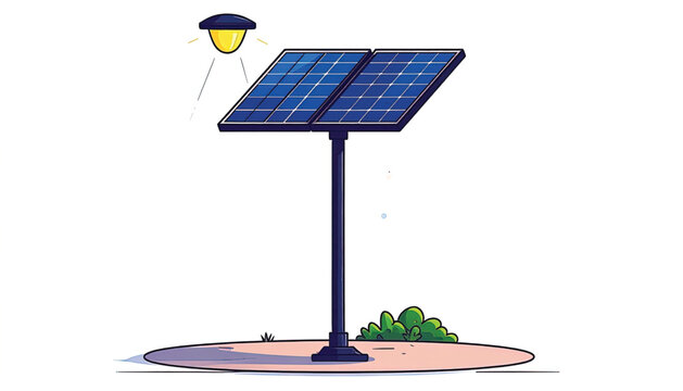 Solar panel on a pole outside.